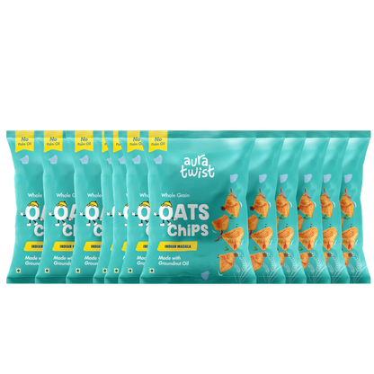 Aura Twist Indian Masala Oats Chips | Pack of 12 | (50 gms* 12= 600gms)