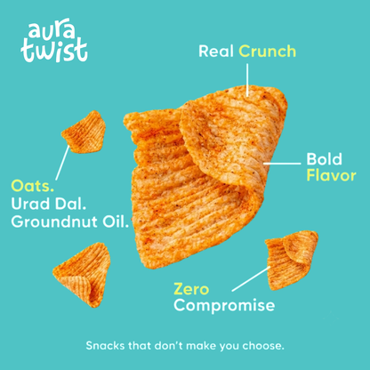Aura Twist Indian Masala Oats Chips | Pack of 12 | (50 gms* 12= 600gms)